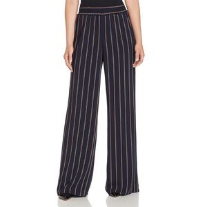 Lafayette 148 New York Hester Striped Wide-Leg Trouser Pant Navy Blue M